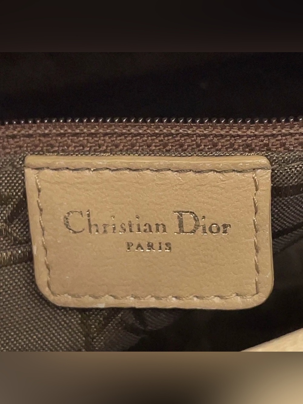 Authentic Vintage Christian Dior Leather Beige Gold Large Lady Dior Handbag - Picture 14 of 15